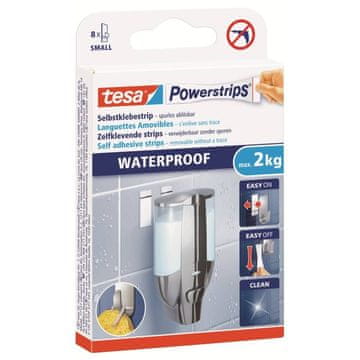 Tesa Samolepilni trak, vodoodporen, bel, Powerstrips