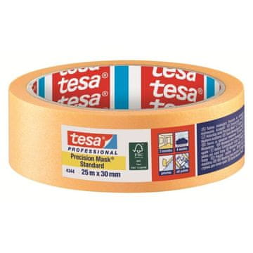 Maskirni trak, 25 m x 30 mm, rumen, Professional 4344 Precision Mask, TESA