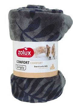 Posteljna odeja COCOON 150x100cm antracit z vzorcem Zolux