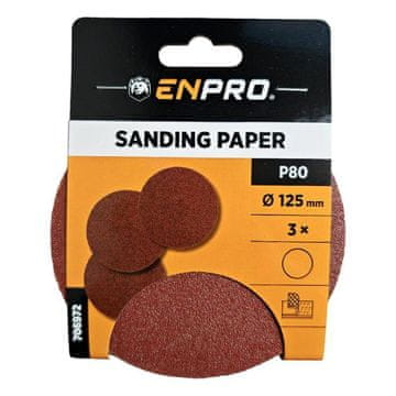 Brusni papir z velcro 80/125, 3 kosi, ENPRO