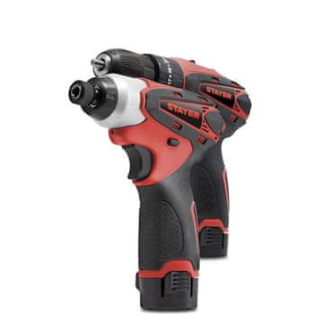 Komplet akumulatorski vrtalnik PBL 122 DP K + akumulatorski udarni ključ ISL 122 D K, kovček, STAYER