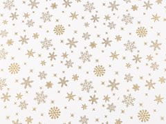 Ovijalni papir Božični severni jeleni, snežinke, zvezde 0,7x2 m - zlata snežinka