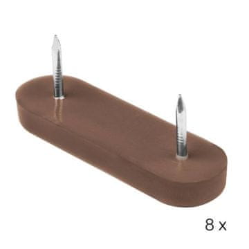 Plastična drsna ploščica s čepi 50,8 x15,8 x 6,3 mm, rjava, 8 kosov
