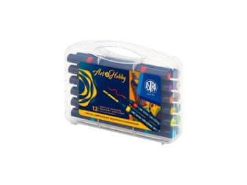 Astra Art&amp;Hobby obojestranski akrilni markerji v kovčku, 12 barv, 207025002