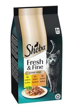 Sheba pocket Fresh&Fine mix piščanec, puran, raca 6x50g