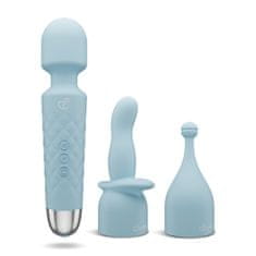 Easytoys Komplet, mini masažni vibrator z nastavki - Easytoys Wand Collection, moder
