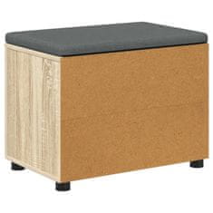 Vidaxl Haldna klop z blazino Enobarvno Sonoma hrast 60 x 38 x 46 cm