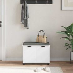 Vidaxl Haldna klop z blazino s shranjevanjem Bela 60 x 38 x 46 cm