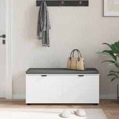 Vidaxl Haldna klop z blazino s shranjevanjem Bela 100 x 38 x 46 cm