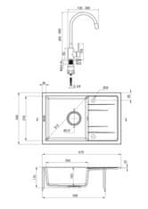 Deante Corio ZRCPG113 set granitnega korita in armature