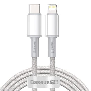BASEUS Kabel BASEUS High Density Braided USB-C-Lightning, 2 m (bel)