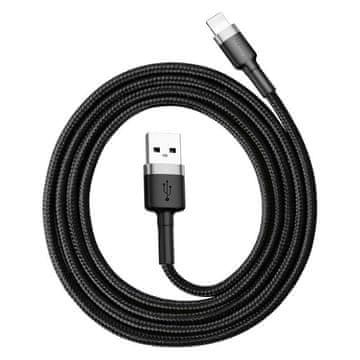 BASEUS Kabel Lightning USB Baseus Cafule 2,4A 0,5 m (sivo-črn)