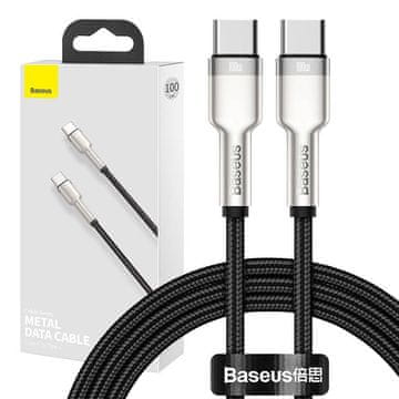 BASEUS USB-C kabel za USB-C Baseus Cafule, 100 W, 1 m (črn)
