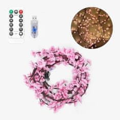 Smania Svetleča cvetlična prepletenka (144 LED) – stenska dekoracija, lučke češnjevi cvetovi, ambientalna osvetlitev z daljincem FloraVine