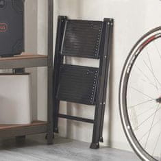 VonHaus zložljiva 2-polična jeklena lestev (3515436)