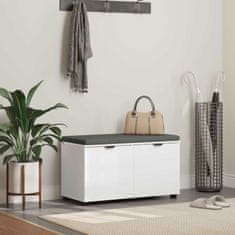 Vidaxl Haldna klop z blazino s shranjevanjem Bela 80 x 46 x 46 cm