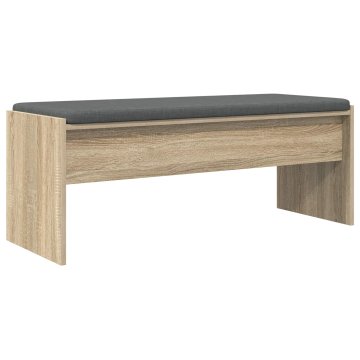 Vidaxl Haldna klop z blazino Sonoma hrast 103 x 38 x 40 cm