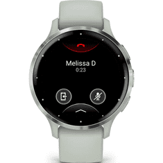 Garmin Pametna ura Venu 3S, srebrna / sivkasto zelena silikonska paščica