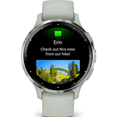 Garmin Pametna ura Venu 3S, srebrna / sivkasto zelena silikonska paščica