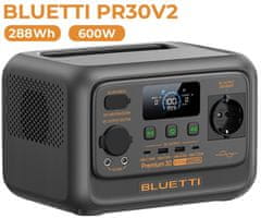 BLUETTI PREMIUM 30 V2 prenosna polnilna postaja, 600W moč, 288Wh baterija, BMS sistem, črna