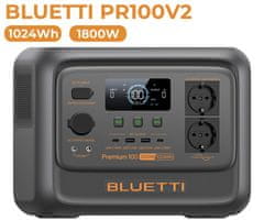 BLUETTI PREMIUM 100 V2 prenosna polnilna postaja, 1800W moč, 1024Wh baterija, BMS sistem, črna