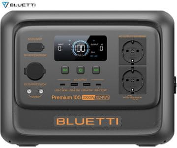 BLUETTI PREMIUM 100 V2 prenosna polnilna postaja, 1800W moč, 1024Wh baterija, BMS sistem, črna