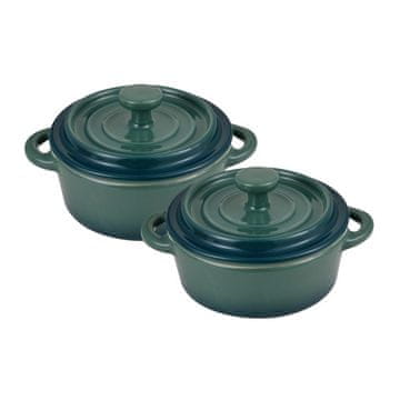 Posoda za peko s pokrovom iz kamenine EXCALIBUR komplet 2 kosa zelena BG-13366-GR