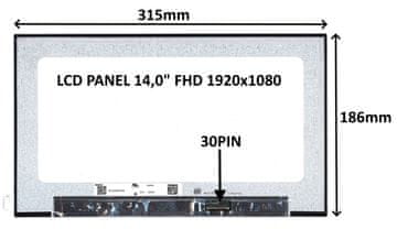Sil LCD PANEL 14,0" FHD 1920x1080 30PIN MATTE IPS / brez izreza