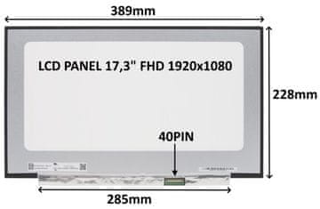 Sil LCD PANEL 17,3" FHD 1920x1080 40PIN MATTE IPS 144HZ / BREZ OBLAKE