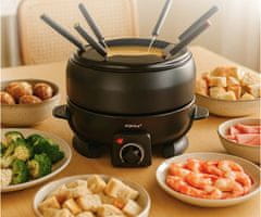 Alpina komplet za fondue, 2,3 L, 6 vilic, nerjaveče jeklo, 800 W, črn