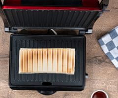 Alpina električni kontaktni žar, LED indikator, 30.5x26x10cm, 1000W, črno rdeč