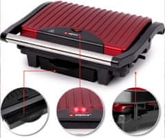 Alpina električni kontaktni žar, LED indikator, 30.5x26x10cm, 1000W, črno rdeč