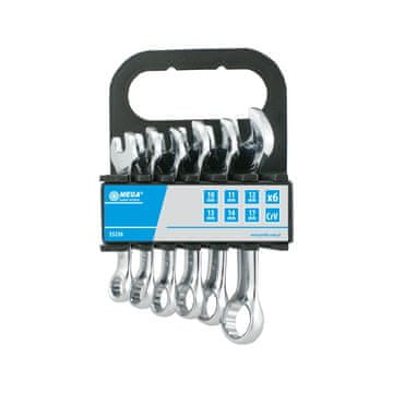 MEGA 35236 Kratki kombinirani ključi CrV, komplet 6 kosov, 10–17 mm, Mega
