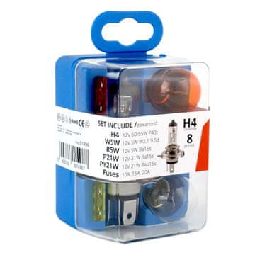 AMIO Komplet žarnic in varovalk, 8-delna posoda, h4 amio-01496