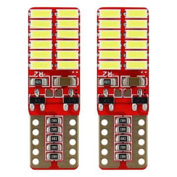 slomart AMiO LED žarnica T10 W5W Canbus 24xSMD 4014 White (12-24V)