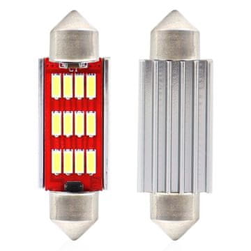 AMIO LED-žarnice canbus 4014 12smd festoon c5w c10w c3w 41 mm bele 12 V 24 V amio-01291