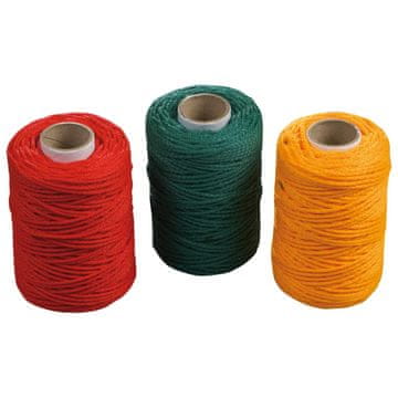 slomart 60995 Univerzalna vrvica 50 m, premer 2 mm, 3 kosi v različnih barvah