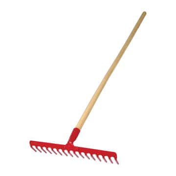 slomart 12389 Zakovičena vrtna grablja, 18 zob, ročaj: 130 cm