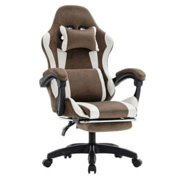 KONDELA Gaming stol Hospo - rjava / bela