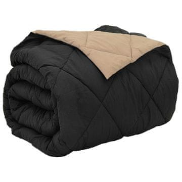 Vidaxl Polna celoletna prevleka Črna in taupe 240 x 260 cm Mikrovlakna