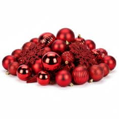 HOMESTYLING Božični okraski komplet 57 kosov rdeča KO-CAN304020