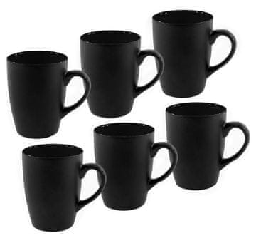 Komplet vrčkov za kavo in čaj iz porcelana 6 kosov 340 ml črna HT-24304413