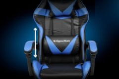 Krüger&Matz Nastavljiv oblazinjen igralni računalniški stol z oporo za noge GX-150 črn