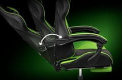 Krüger&Matz Nastavljiv oblazinjen igralni računalniški stol z oporo za noge GX-150 črn