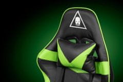 Krüger&Matz Nastavljiv oblazinjen igralni računalniški stol z oporo za noge GX-150 črn