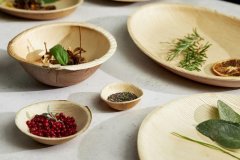 LEONE Eko krožnik oval / 29x20cm / palmovi listi / 12kos