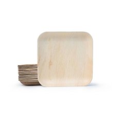 LEONE Eko krožnik kvadraten / 20x20cm / palmovi listi / 12kos