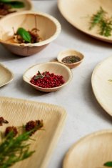 LEONE Eko krožnik oval / 29x20cm / palmovi listi / 12kos