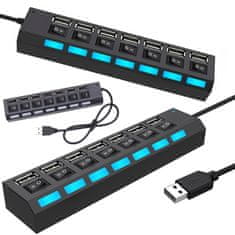 Verkgroup 7 vratni USB 2.0 razdelilnik s stikalom – priklopna postaja