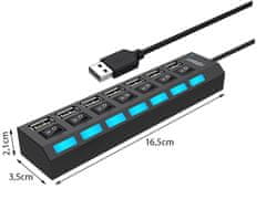 Verkgroup 7 vratni USB 2.0 razdelilnik s stikalom – priklopna postaja